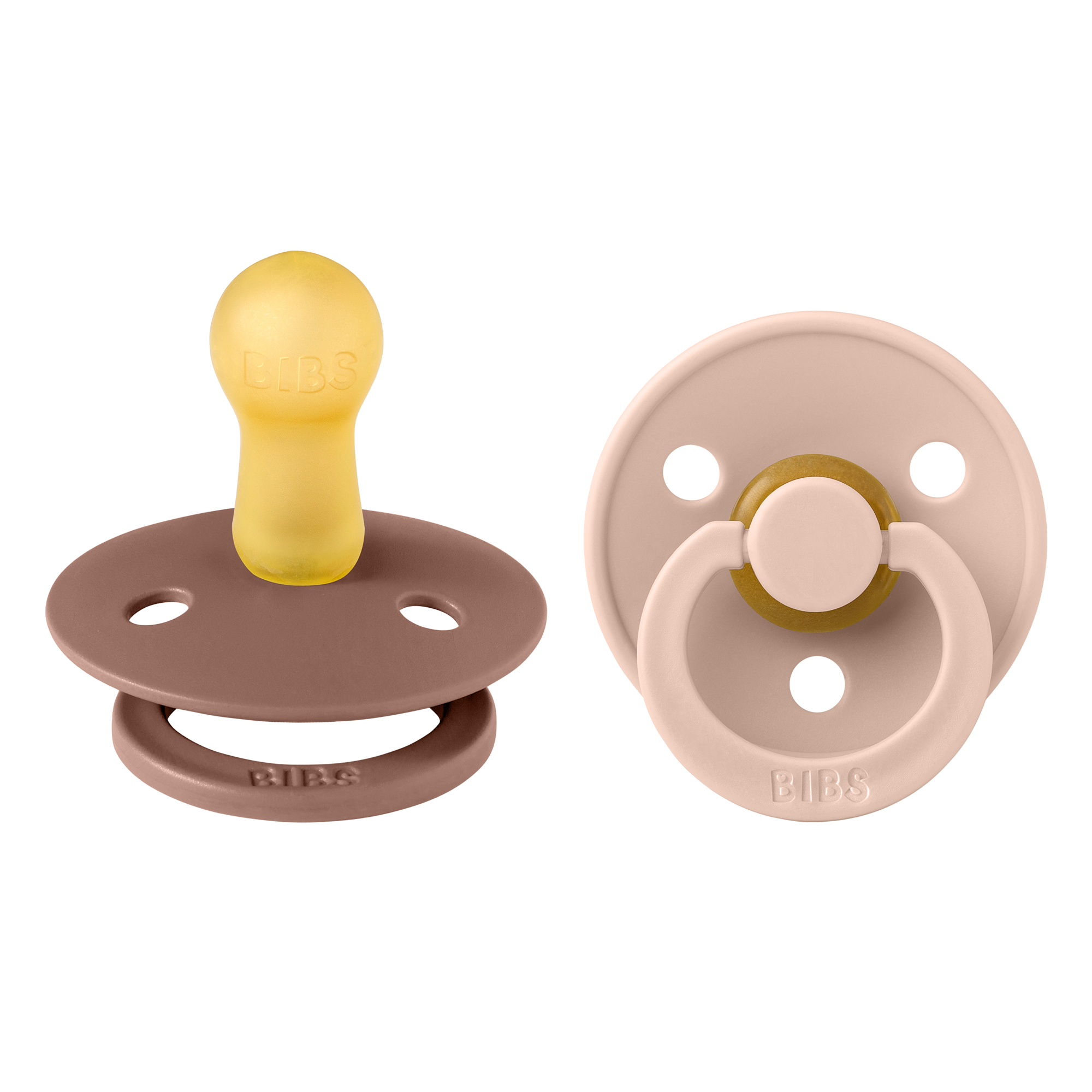 BIBS Pacifier Original COLOUR Latex 2 PK Woodchuck/Blush (Min. of 2 PK, multiples of 2 Pk)