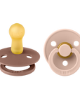 BIBS Pacifier Original COLOUR Latex 2 PK Woodchuck/Blush (Min. of 2 PK, multiples of 2 Pk)