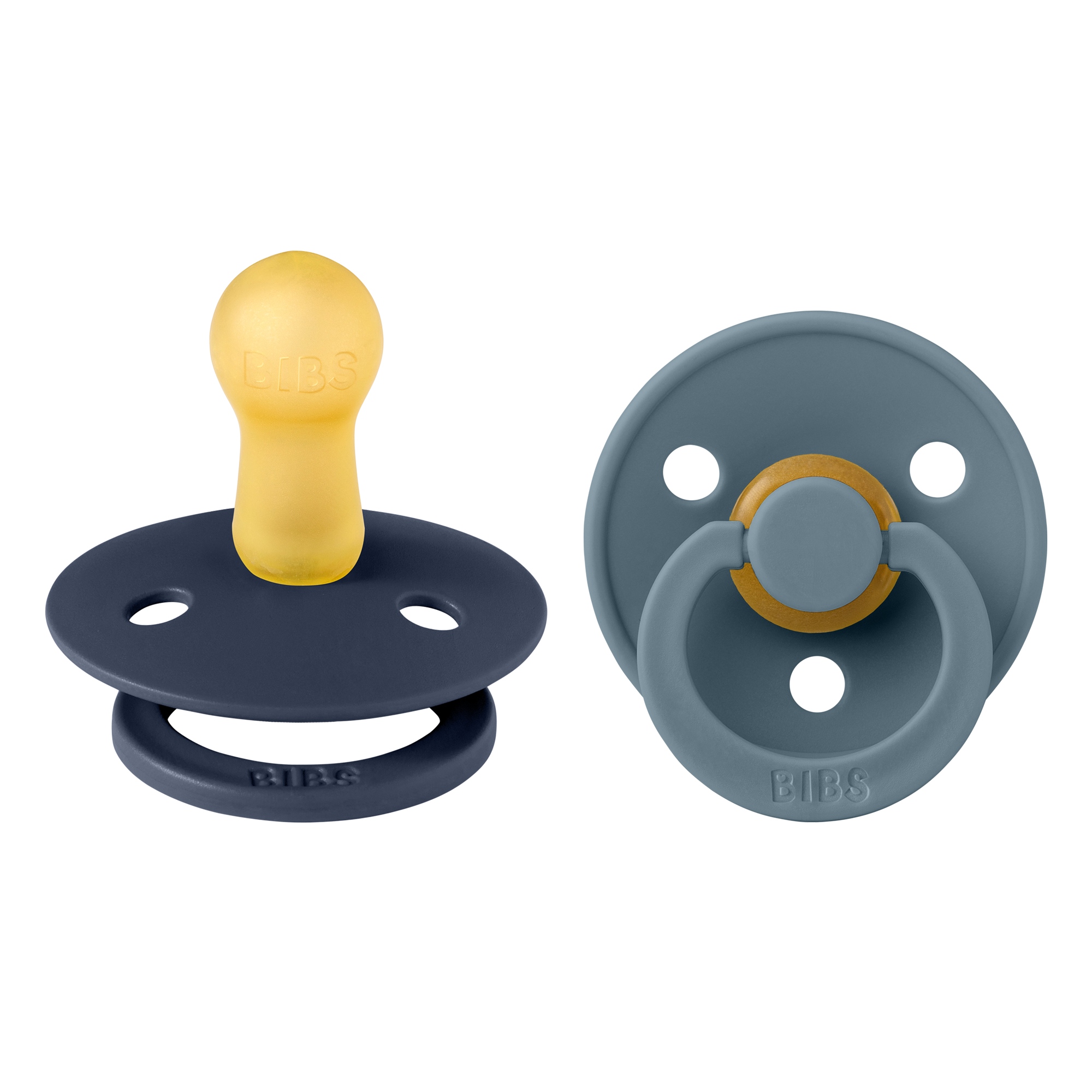 BIBS Pacifier Original COLOUR Latex 2 PK Deep Space / Petrol (Min. of 2 PK, multiples of 2 PK)