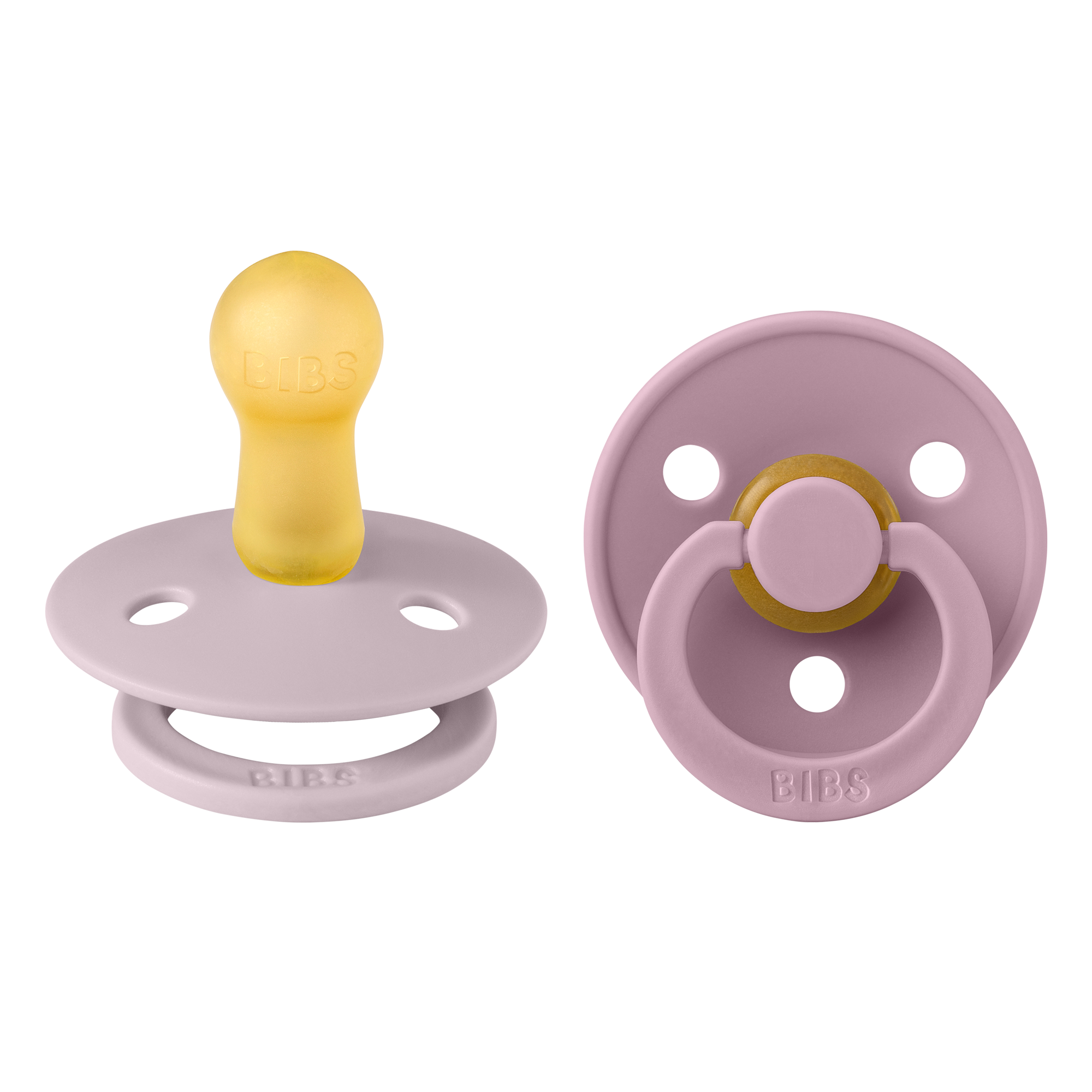 BIBS Pacifier Original COLOUR Latex 2 PK Dusky Lilac / Heather (Min. of 1 PK, multiples of 1 PK)