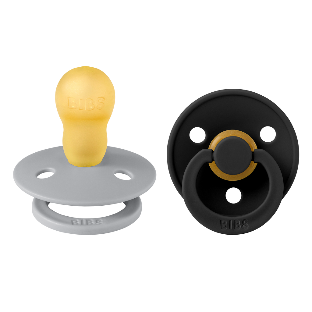BIBS Pacifier Original COLOUR Latex 2 PK Cloud Black Min. of 2
