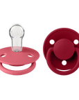 BIBS Pacifier De Lux Silicone 2 PK Coral / Ruby ONE SIZE (Min. of 2 PK, multiples of 2 PK)