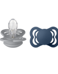 BIBS Pacifier SUPREME Silicone 2 PK Cloud/Steel Blue (Min. of 2 PK, multiples of 2 PK)