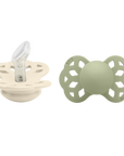 BIBS Infinity Pacifier Silicone 2 PK Anatomical Ivory/Sage (Min. of 2 PK, multiples of 2 PK)