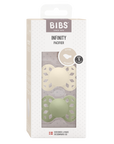 BIBS Infinity Pacifier Silicone 2 PK Anatomical Ivory/Sage (Min. of 2 PK, multiples of 2 PK)