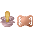 BIBS Pacifier SUPREME Latex 2 PK Pink Plum/Peach (Min. of 2 PK, multiples of 2 PK)