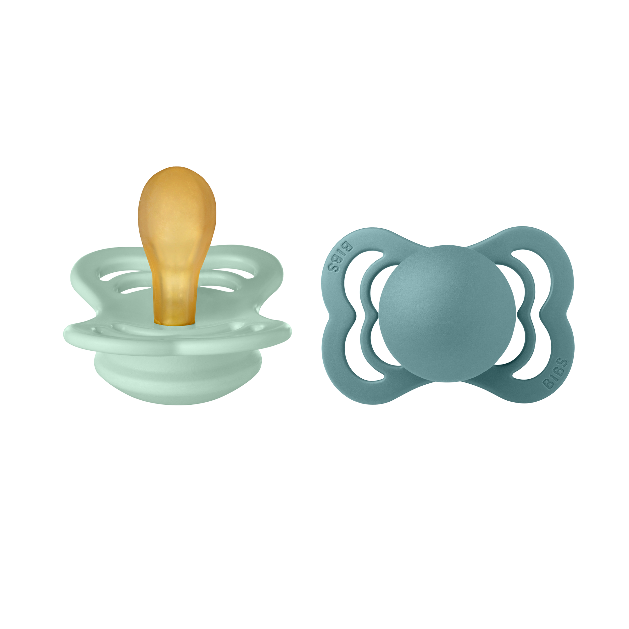 BIBS Pacifier SUPREME Latex 2 PK Nordic Mint/Island Sea(Min. of 2 PK, multiples of 2 PK)