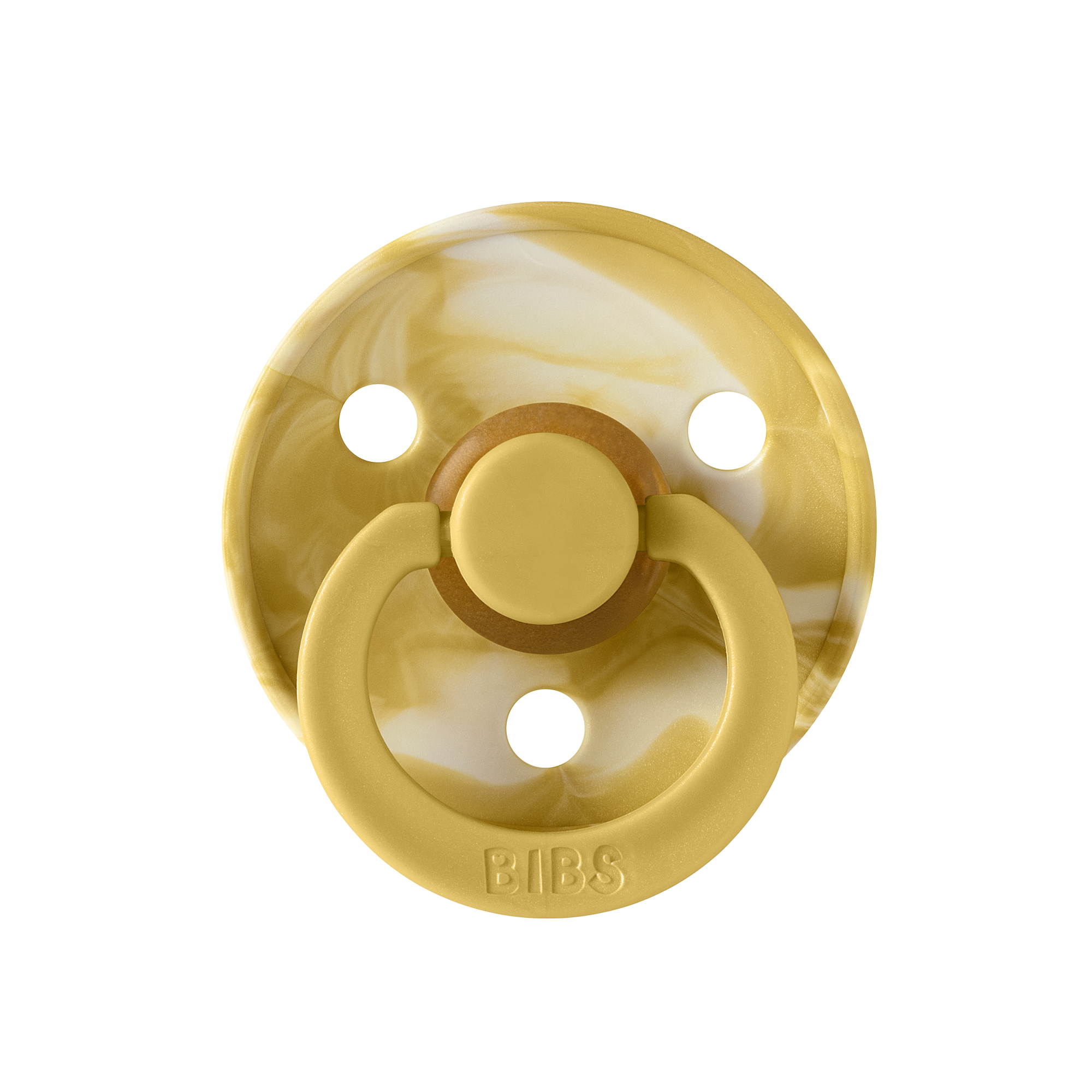 BIBS Pacifier Original COLOUR TIE-DYE Latex 2 PK Mustard / Ivory (Min. of 2 PK, multiples of 2 PK)