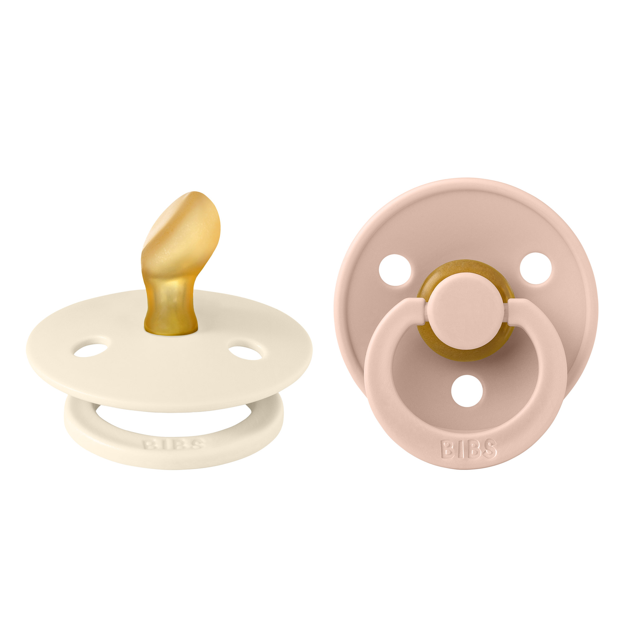 BIBS Pacifier Original COLOUR Latex 2 PK Anatomical Ivory / Blush (Min. of 2 PK, multiples of 2 PK)