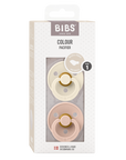 BIBS Pacifier Original COLOUR Latex 2 PK Anatomical Ivory / Blush (Min. of 2 PK, multiples of 2 PK)