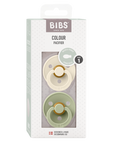 BIBS Pacifier Original COLOUR Latex 2 PK Symmetrical Ivory / Sage (Min. of 2 PK, multiples of 2 PK)