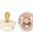 BIBS Pacifier Original COLOUR Latex 2 PK Symmetrical Ivory / Blush (Min. of 2 PK, multiples of 2 PK)