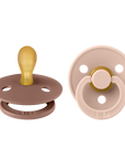 BIBS Pacifier Original COLOUR Latex 2 PK Symmetrical Woodchuck / Blush (Min. of 2 PK, multiples of 2 PK)