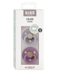 BIBS Pacifier Original COLOUR Latex 2 PK Symmetrical Fossil Grey / Mauve (Min. of 2 PK, multiples of 2 PK)