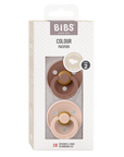 BIBS Pacifier Original COLOUR Latex 2 PK Anatomical Blush / Woodchuck (Min. of 2 PK, multiples of 2 PK)