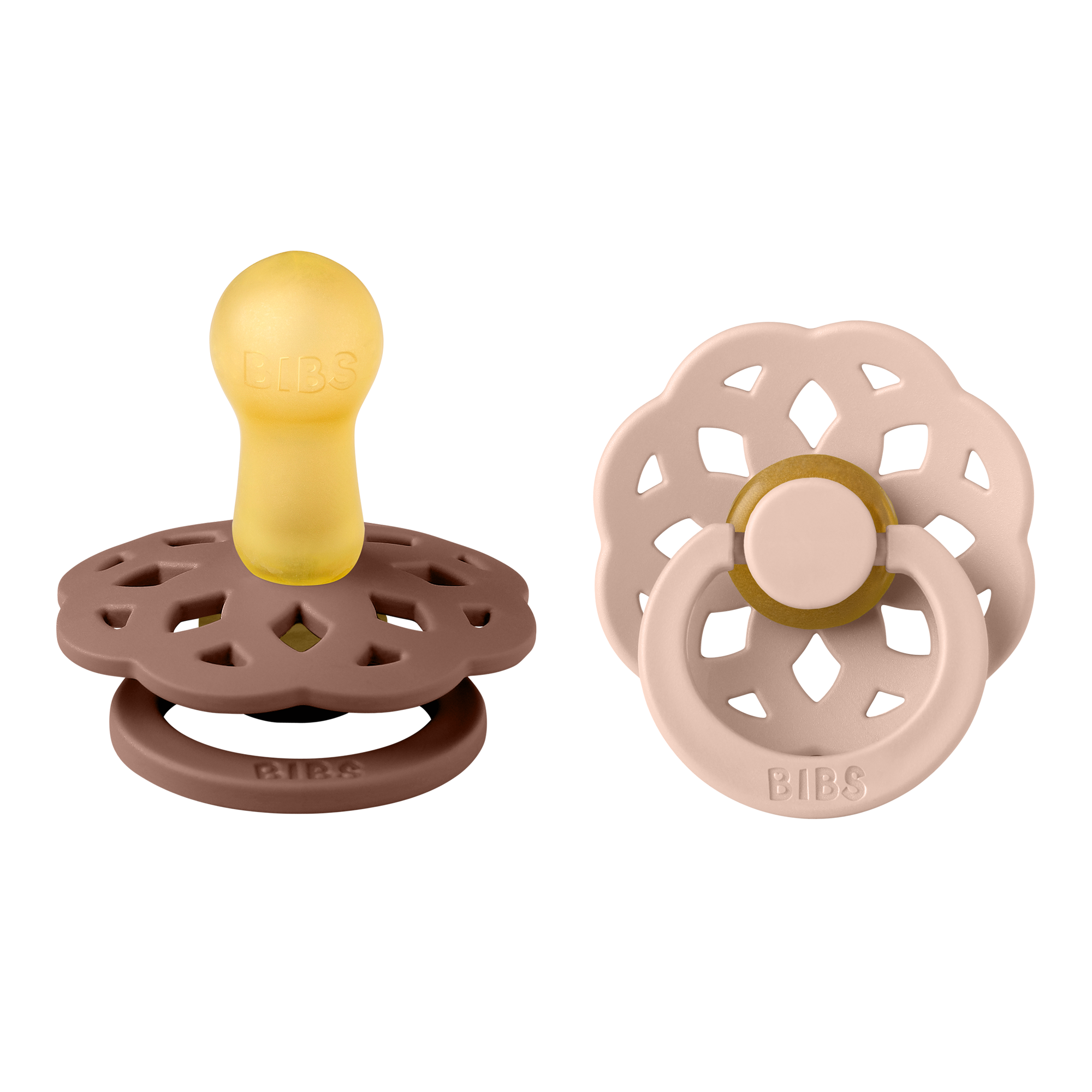 BIBS® Pacifier Boheme Latex 2 PK Woodchuck / Blush (Min. of 2 PK, multiples of 2 PK)