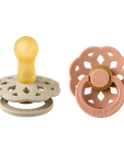 BIBS® Pacifier Boheme Latex 2 PK Vanilla / Peach (Min. of 2 PK, multiples of 2 PK)