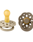 BIBS® Pacifier Boheme Latex 2 PK Vanilla / Dark Oak (Min. of 2 PK, multiples of 2 PK)