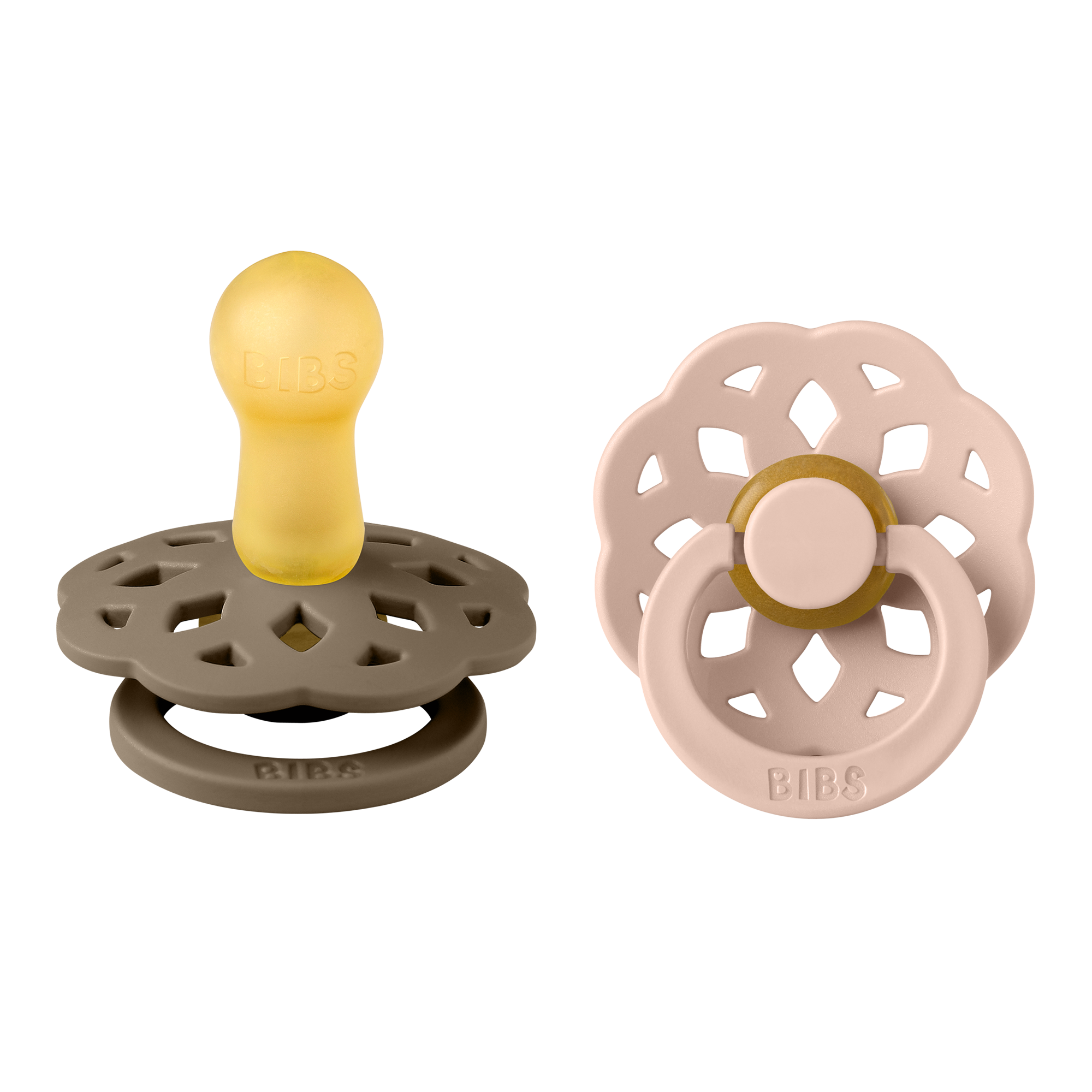 BIBS® Pacifier Boheme Latex 2 PK Dark Oak / Blush (Min. of 2 PK, multiples of 2 PK)