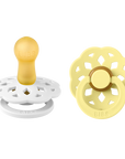 BIBS® Pacifier Boheme Latex 2 PK White / Sunshine (Min. of 1 PK, multiples of 1 PK)