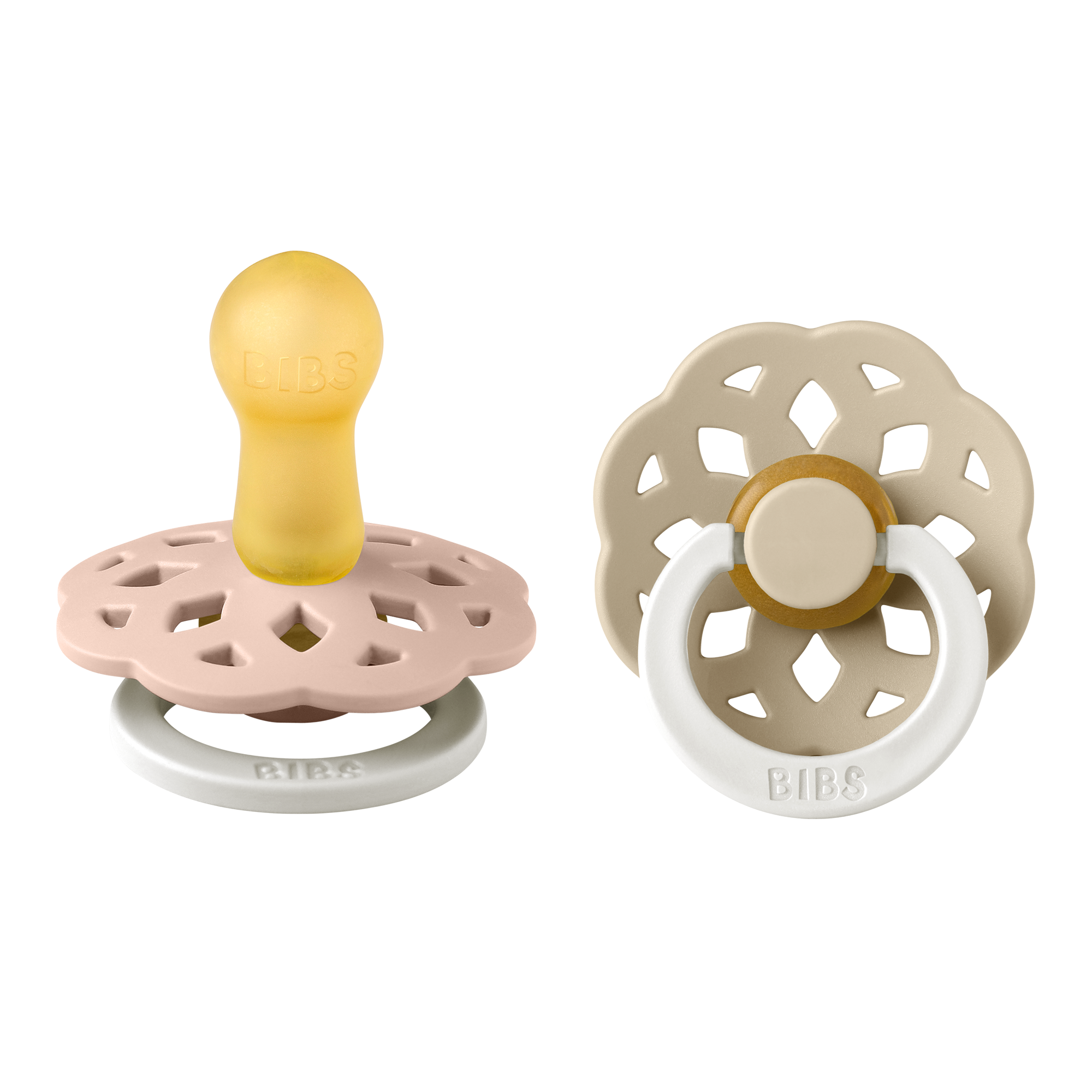 BIBS® Pacifier Boheme Latex 2 PK Blush Glow / Vanilla Glow (Min. of 2 PK, multiples of 2 PK)