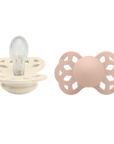 BIBS Infinity Pacifier Silicone 2 PK Symmetrical Ivory/Blush (Min. of 2 PK, multiples of 2 PK)