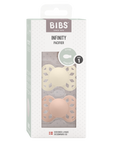 BIBS Infinity Pacifier Silicone 2 PK Symmetrical Ivory/Blush (Min. of 2 PK, multiples of 2 PK)