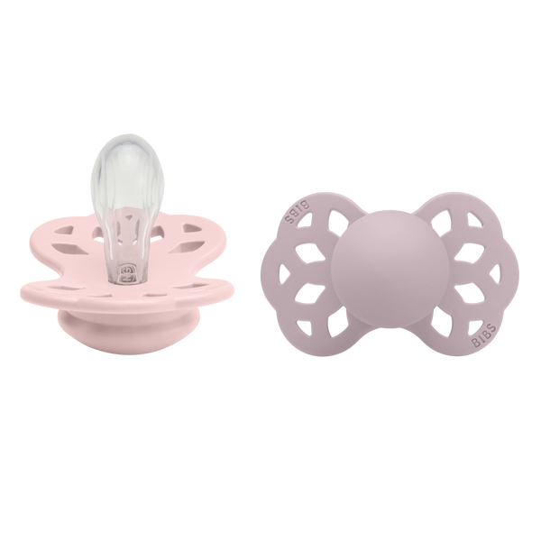 BIBS Infinity Pacifier Silicone 2 PK Symmetrical Blossom/Dusky Lilac (Min. of 2 PK, multiples of 2 PK)