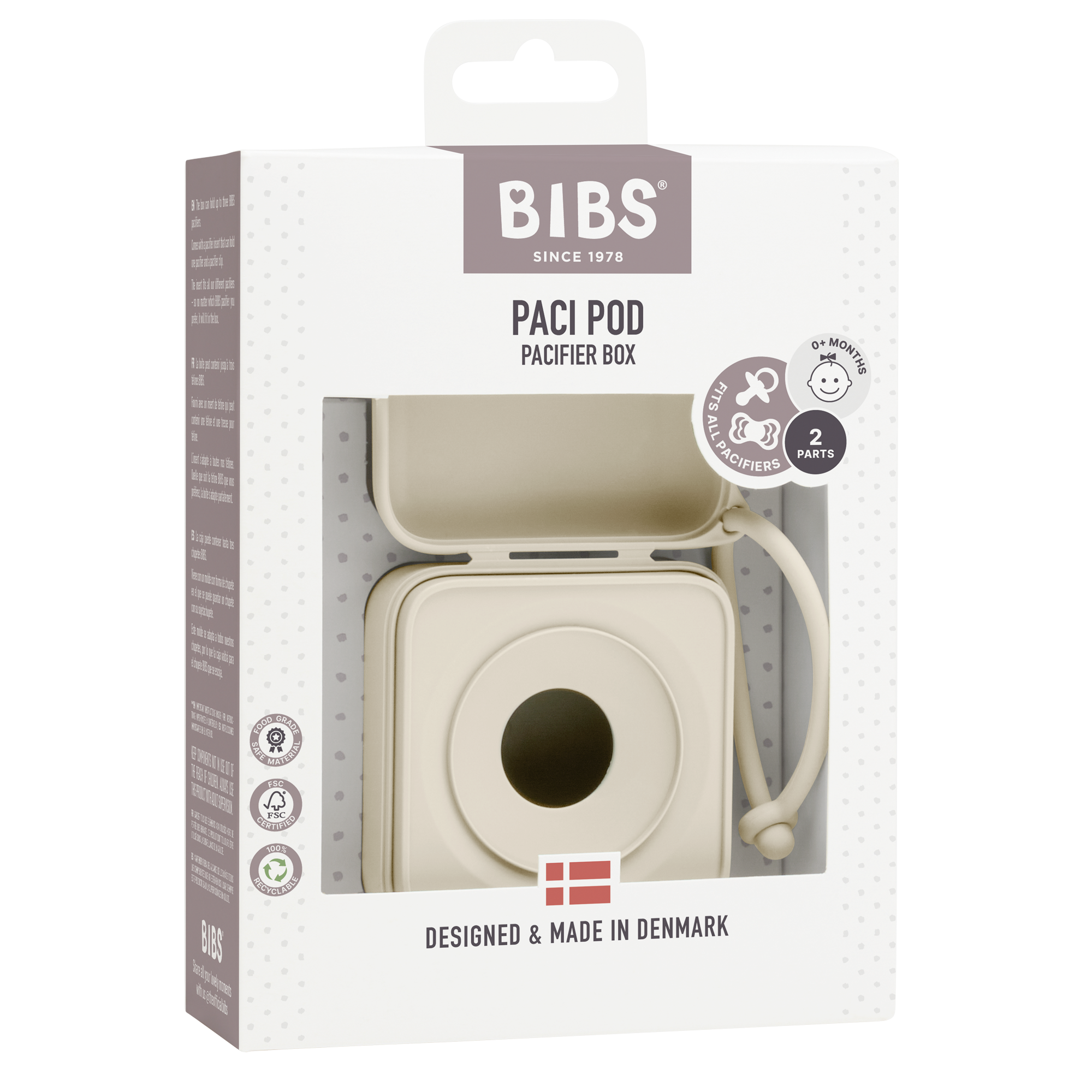 BIBS Pacifier Box Ivory (Min. of 2 PK, multiples of 2 PK)