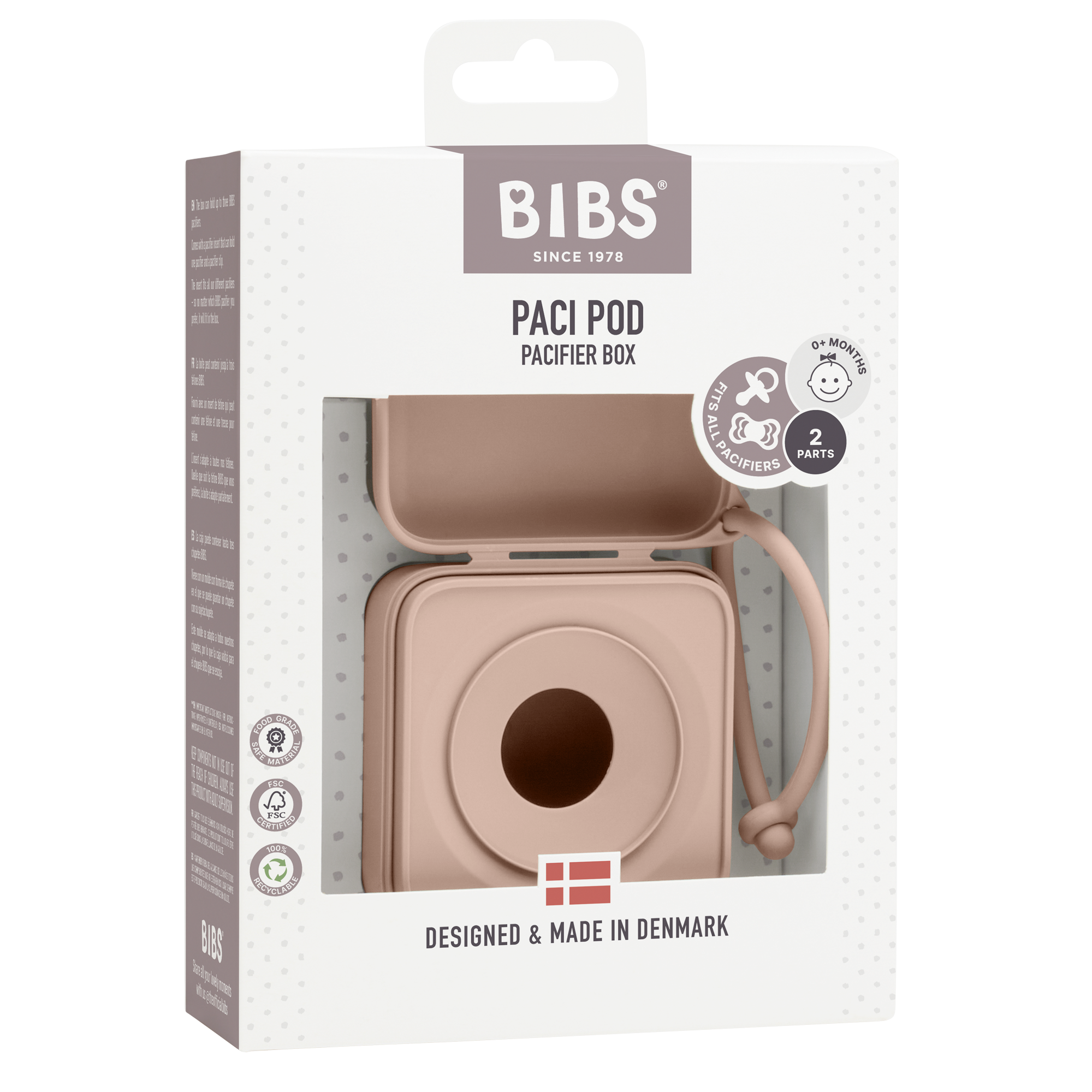 BIBS Pacifier Box Blush (Min. of 2 PK, multiples of 2 PK)