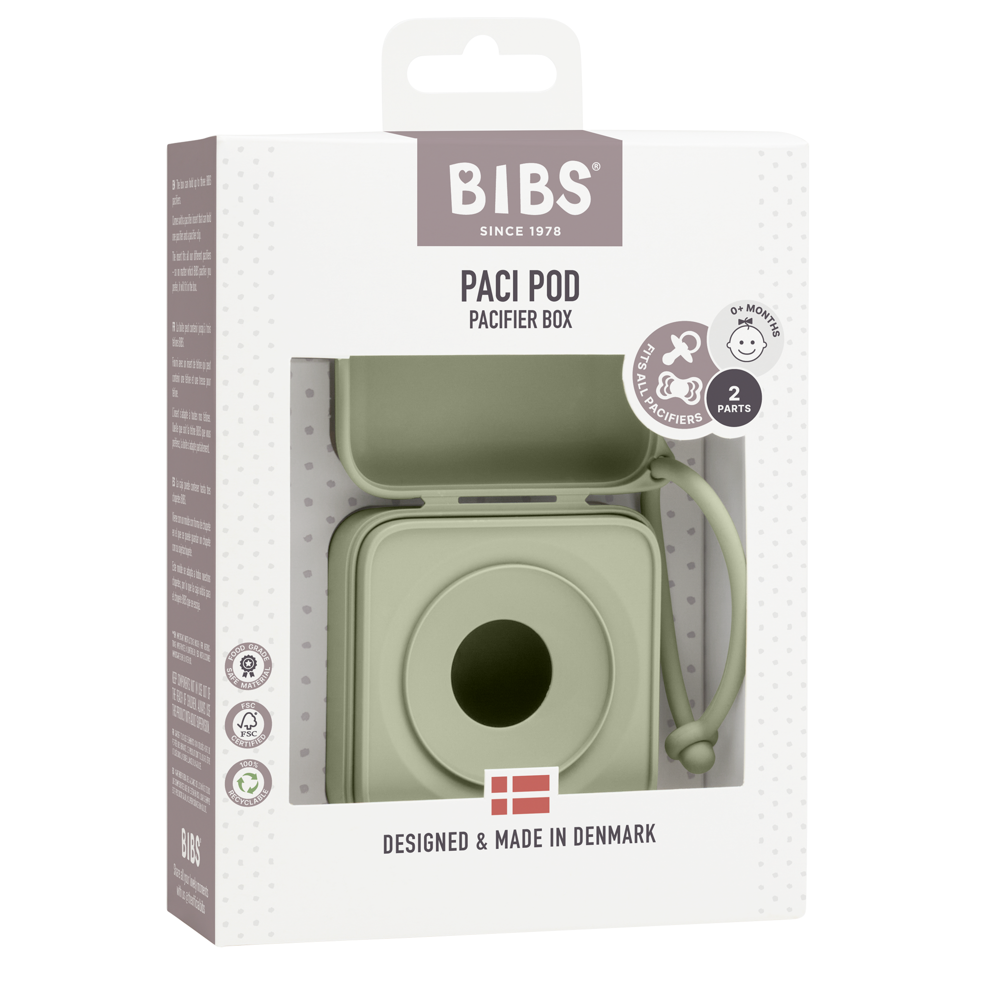 BIBS Pacifier Box Sage (Min. of 2 PK, multiples of 2 PK)