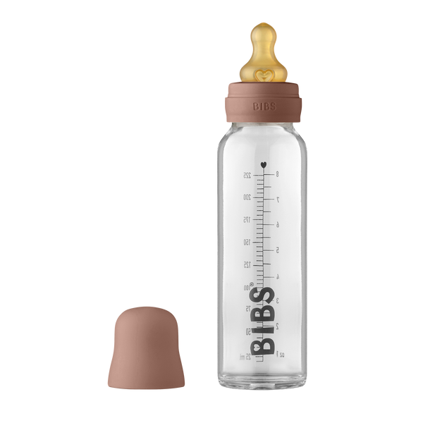 BIBS Baby Glass Bottle Complete Set Latex 225ml Woodchuck (Min. of 2 PK , multiples of 2 PK)