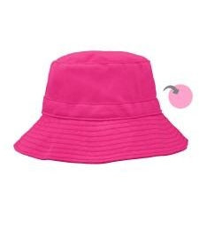 Reversible organic cotton Bucket Sun Hat - Hot pink/ Light Pink (Min.of 3, multiples of 3)