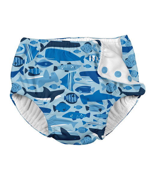Snap Reusable Absorbent Swimsuit Diaper-Blue Undersea (Min. of 2, multiples of 2)