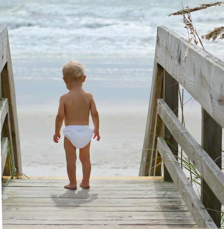 Snap Reusable Absorbent Swim Diaper-White (Min. of 2, multiples of 2)