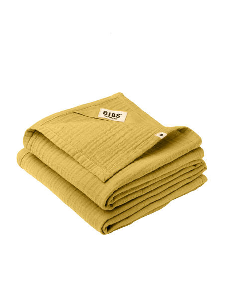 BIBS Cuddle Cloth Muslin 2 PK 70x70 cm Mustard (Min. of 2 PK, multiples of 2 PK)