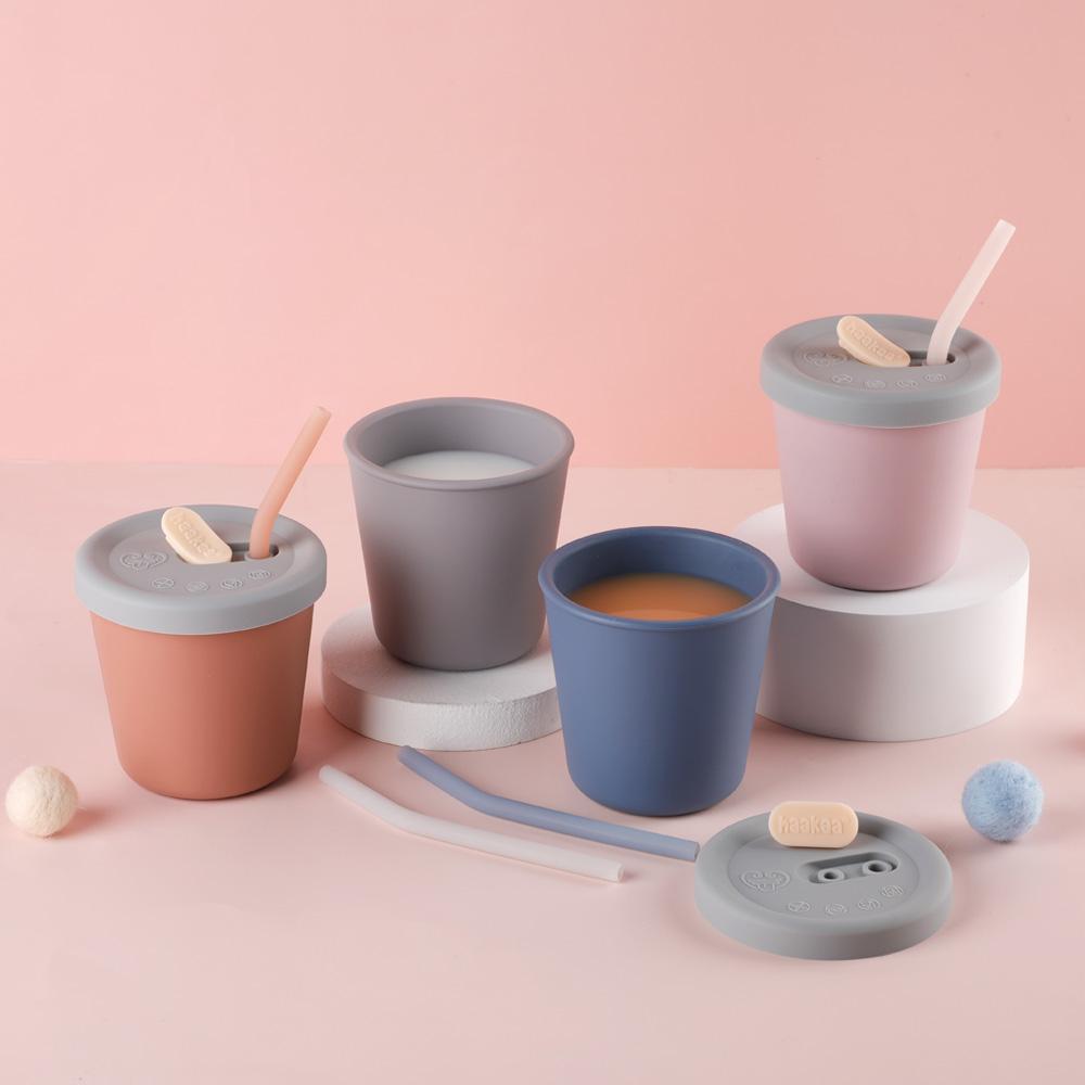 New lower price! Haakaa Silicone Sippy Straw Cup - Bluestone (Min. of 4, multiples of 4)