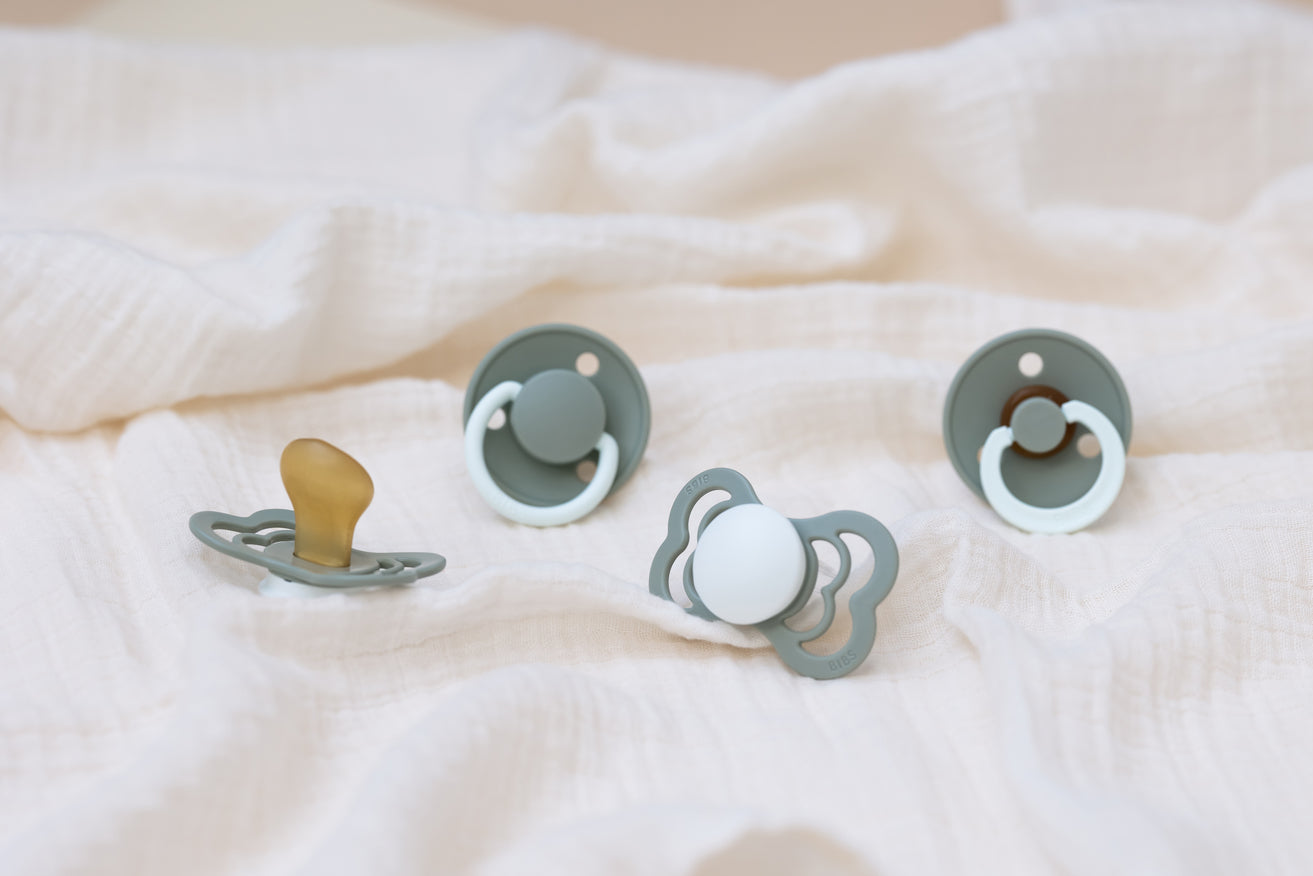 BIBS Pacifier Supreme Silicone 2 PK Sage GLOW / Cloud GLOW (Min. of 2 PK, multiples of 2 PK)
