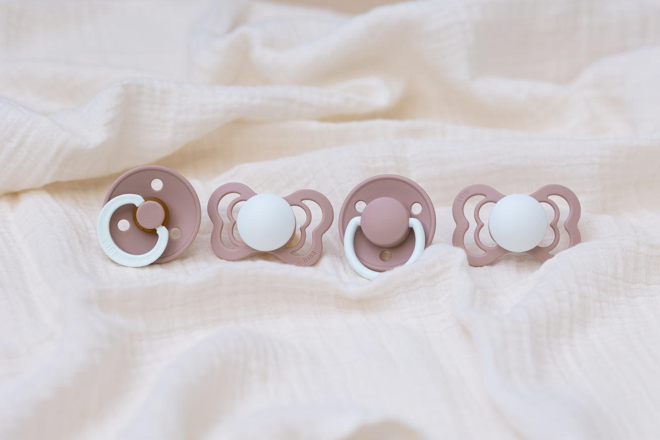 BIBS Pacifier Supreme Silicone 2 PK Blush GLOW / Vanilla GLOW (Min. of 2 PK, multiples of 2 PK)