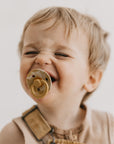 BIBS Pacifier Original COLOUR TIE-DYE Latex 2 PK Mustard / Ivory (Min. of 2 PK, multiples of 2 PK)