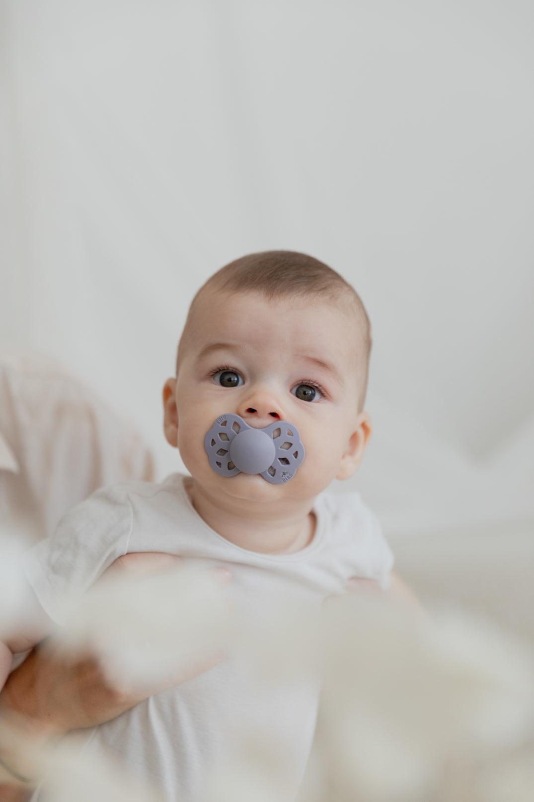 BIBS Infinity Pacifier Silicone 2 PK Symmetrical Ivory/Sage (Min. of 2 PK, multiples of 2 PK)