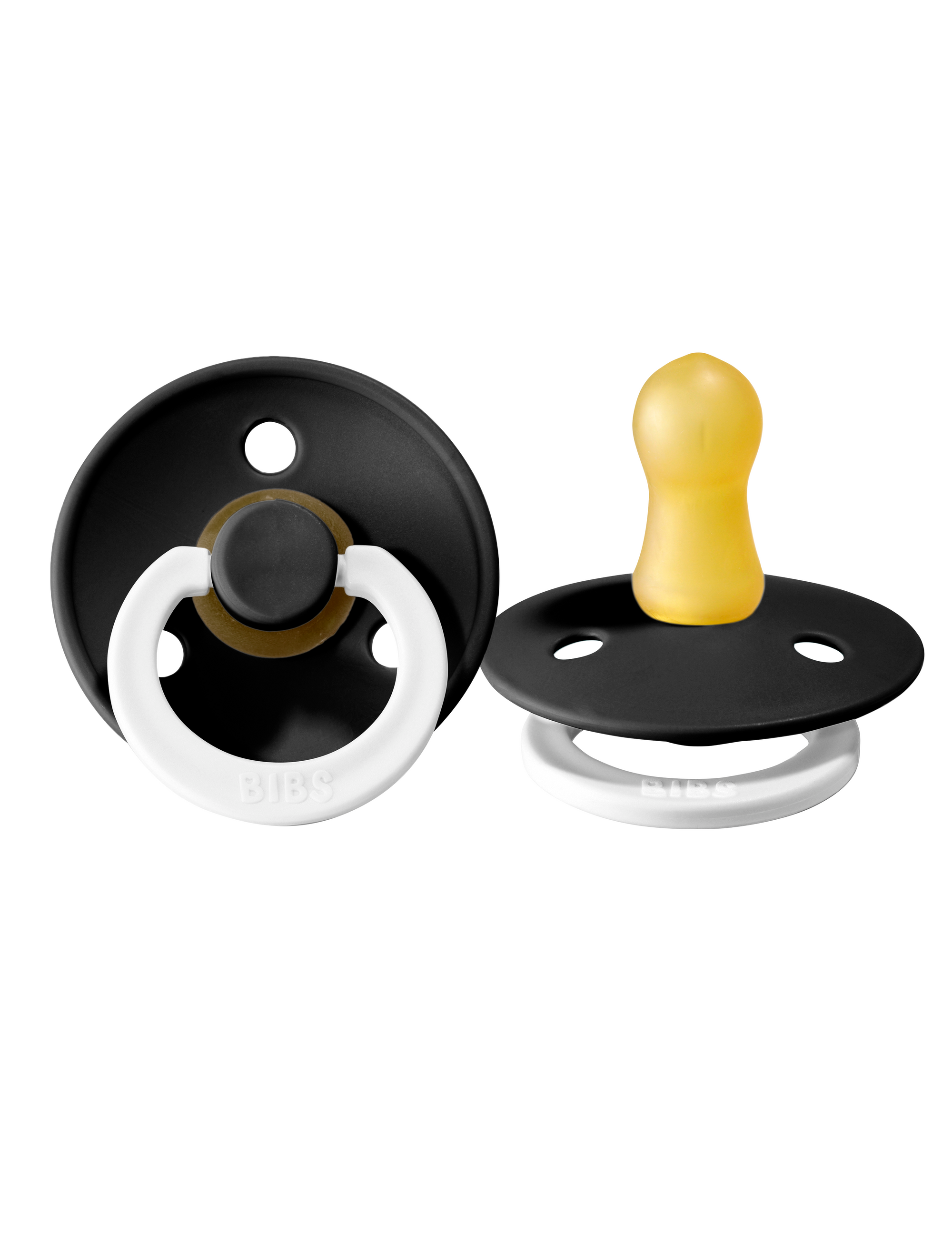 BIBS Pacifier Original COLOUR Latex 2 PK Black GLOW (Min. of 2 PK, multiples of 2 PK)