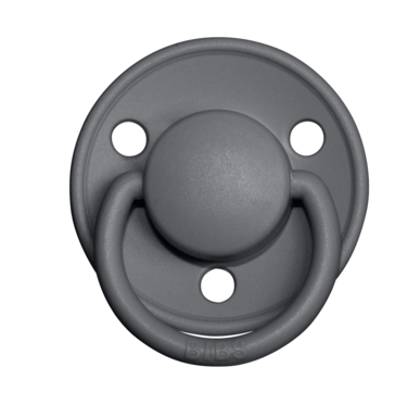 BIBS Pacifier De Lux Silicone 2 PK Iron / Baby Blue ONE SIZE (Min. of 2 PK, multiples of 2 PK)