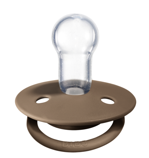 BIBS Pacifier De Lux Silicone 2 PK Vanilla / Dark Oak ONE SIZE (Min. of 2 PK, multiples of 2 PK)