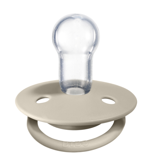 BIBS Pacifier De Lux Silicone 2 PK Vanilla / Dark Oak ONE SIZE (Min. of 2 PK, multiples of 2 PK)
