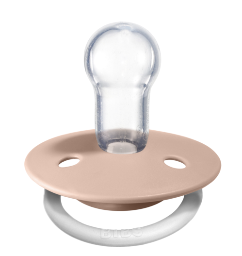 BIBS Pacifier De Lux Silicone 2 PK Blush GLOW / Vanilla GLOW ONE SIZE (Min. of 2 PK, multiples of 2 PK)