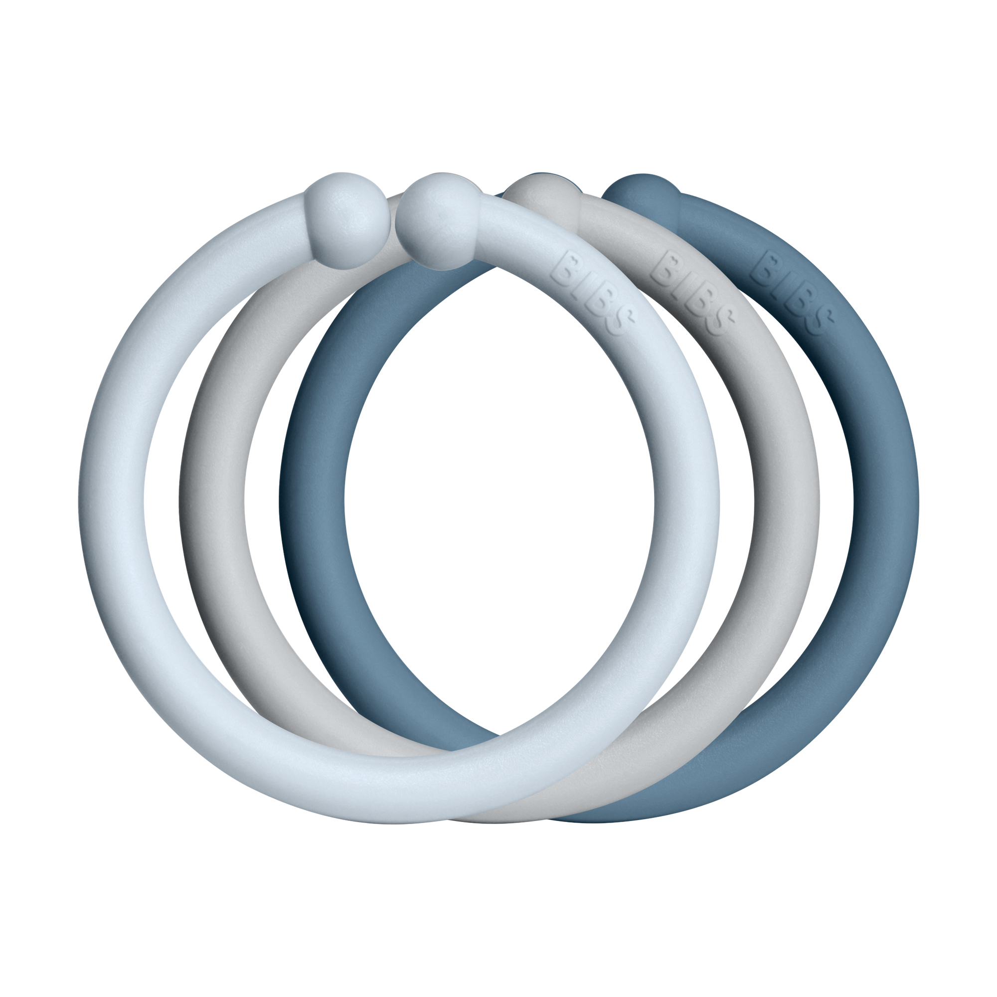 BIBS Loops 12 PK Baby Blue / Cloud / Petrol ONE SIZE (Min. of 2 PK, multiples of 2 PK)
