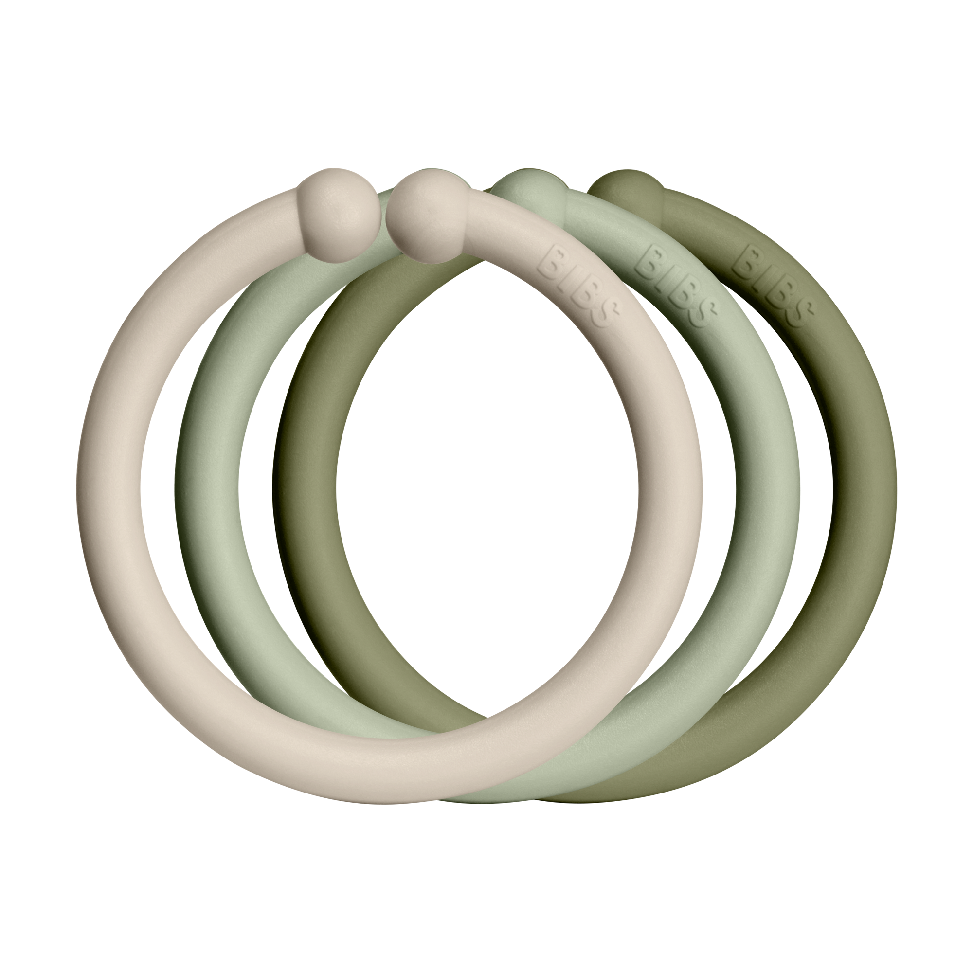 BIBS Loops 12 PK Vanilla / Sage / Olive ONE SIZE (Min. of 2 PK, multiples of 2 PK)