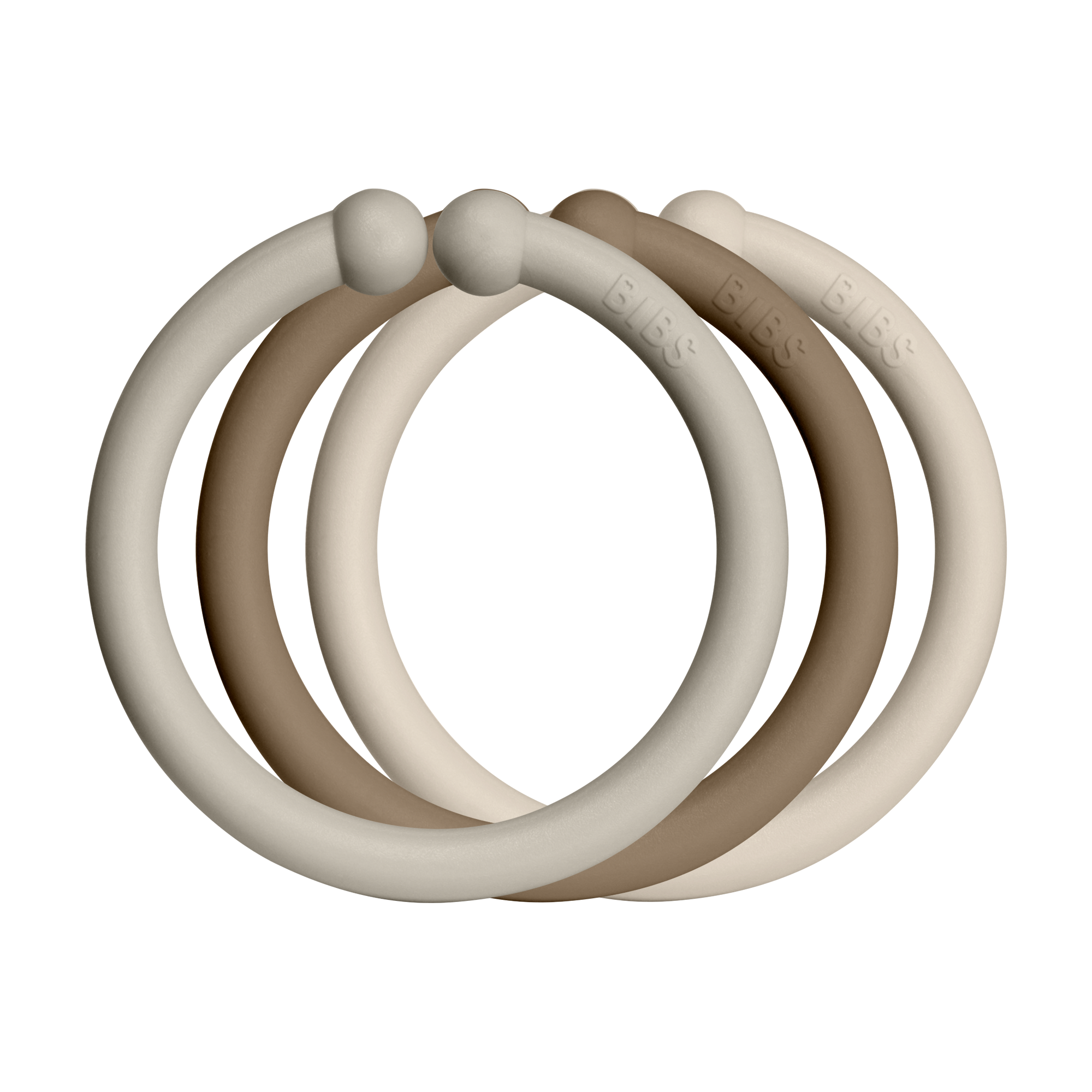 BIBS Loops 12 PK Sand / Dark Oak / Vanilla ONE SIZE (Min. of 2 PK, multiples of 2 PK)