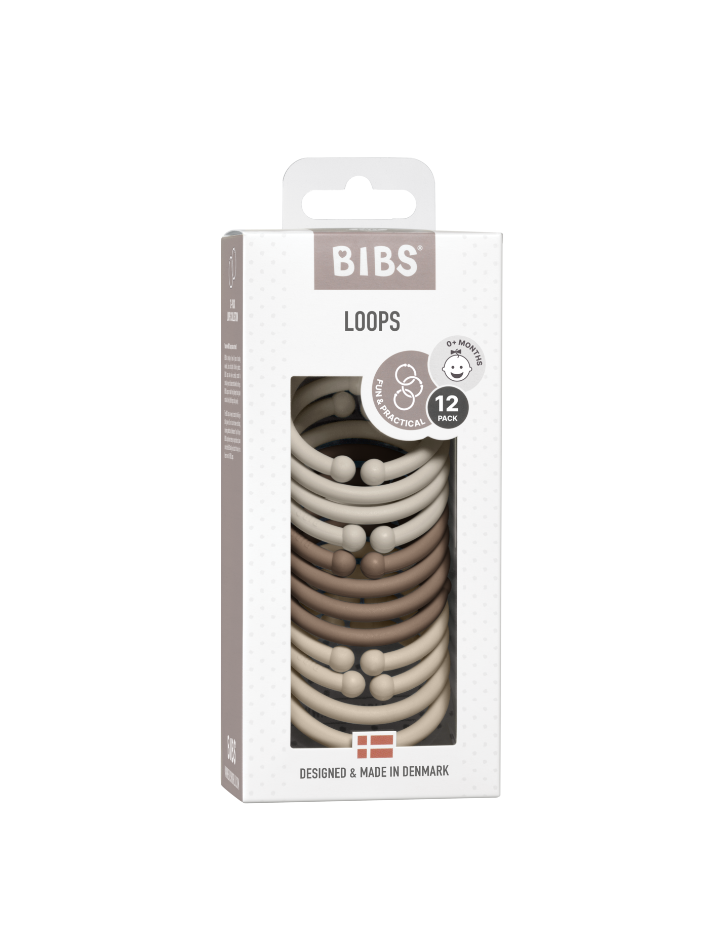 BIBS Loops 12 PK Sand / Dark Oak / Vanilla ONE SIZE (Min. of 2 PK, multiples of 2 PK)